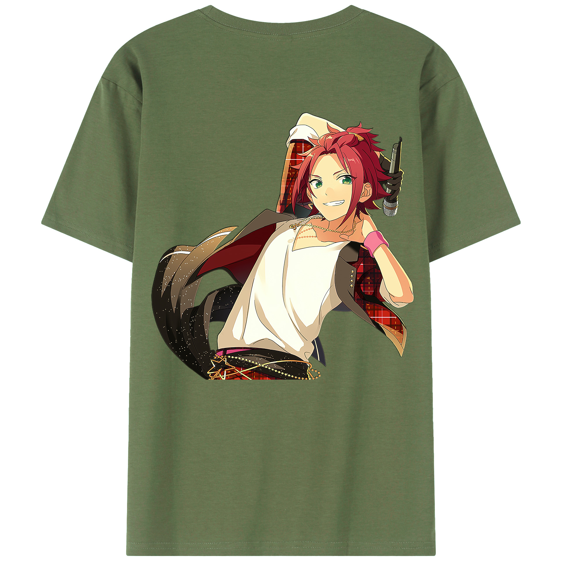 （画像用） あんさんぶるスターズ! Ensemble Stars 綿100％ メンズ半袖Tシャツ（バックプリント） 通気性